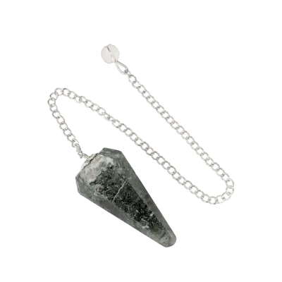 Jewelry - Conical pendulum in Moss Agate 6 faces - ARABESK