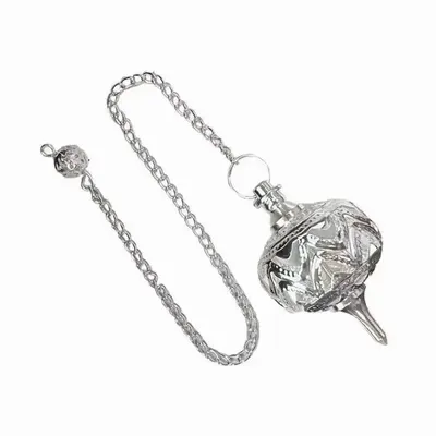 Bijoux - Pendule sphère  laiton argenté & métal ajouré - ARABESK