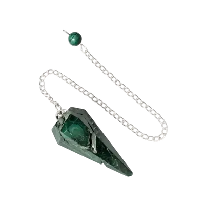 Bijoux - Pendule Malachite conique 6 faces - ARABESK