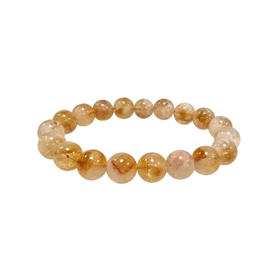 Bracelets - Heated Citrine 10mm pearls bracelet - ARABESK
