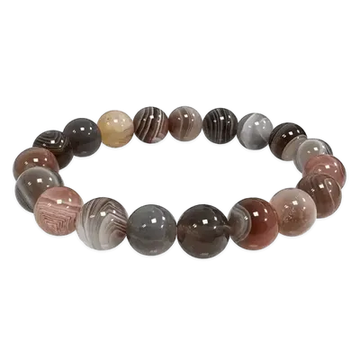 Bracelets - Agate Botswana AA 10mm pearls Bracelet - ARABESK