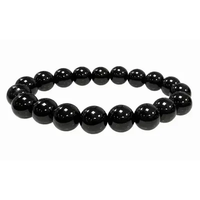 Bracelets - Black Obsidian A pearls bracelet 10mm - ARABESK