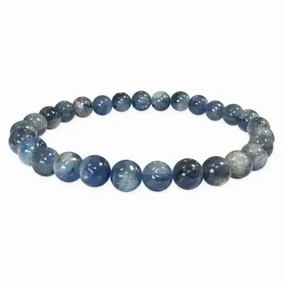Bracelets - Natural Blue Kyanite Bracelet 6-7mm beads - ARABESK