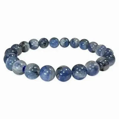 Bracelets - Natural Blue Kyanite Bracelet 7-8mm beads - ARABESK
