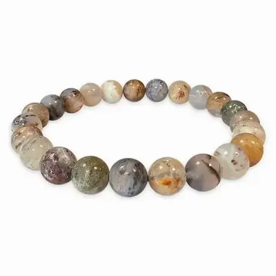 Bracelets - Bracelet Agate Plume A perles 8mm - ARABESK