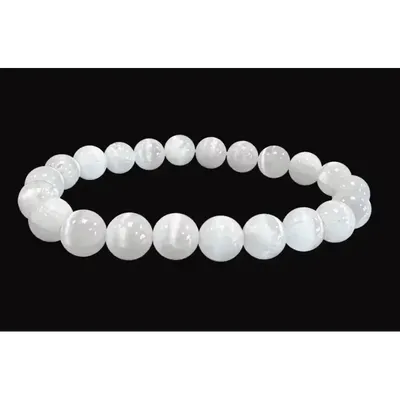 Bracelets - Selenite Cat's Eye AA Bracelet with 8mm beads - ARABESK