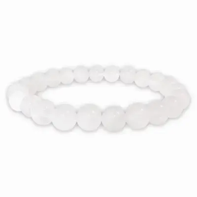 Bracelets - 8mm pearls White Jade A bracelet - ARABESK