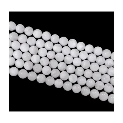 Jewelry - White Moonstone Peristerite AA beads 10mm on a 40cm thread - ARABESK