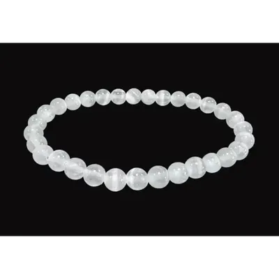 Bracelets - Bracelet Sélenite Oeil de Chat AA perles 6mm - ARABESK