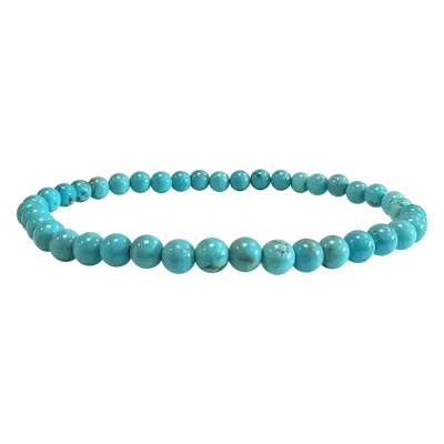 Bracelets - Bracelet Turquenite Howlite natural tinted A pearls 4mm - ARABESK