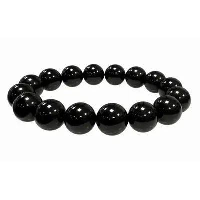 Bracelets - Bracelet perles Obsidienne noire A 12mm - ARABESK