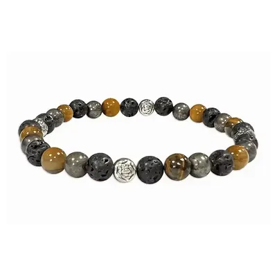 Bracelets - Bracelet Œil de Tigre Pyrite Pierre de Lave & Charms A perles 6mm - ARABESK