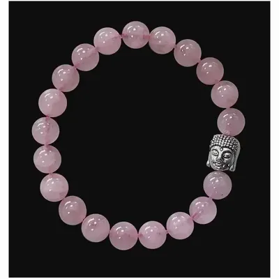 Bracelets - Bracelet Quartz rose & Bouddha perles 8mm - ARABESK