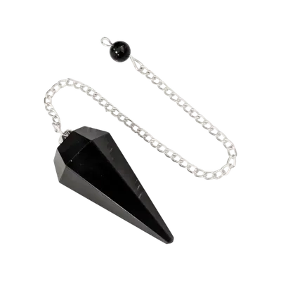 Bijoux - Pendule Obsidienne Noire Conique 6 faces - ARABESK