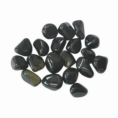 Bijoux - Obsidienne noire dorée A pierres roulées 250g - ARABESK
