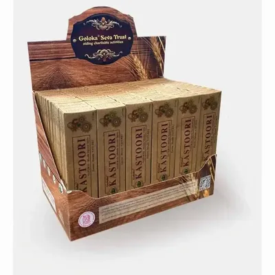 Senteurs - Présentoir encens Goloka Masala Naturel Kastoori Musc 72 paquets de 15g - ARABESK
