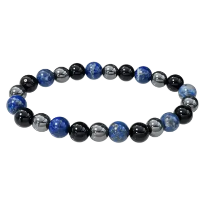 Bracelets - Bracelet Lapis Lazuli Hematite Onyx A beads 8mm - ARABESK