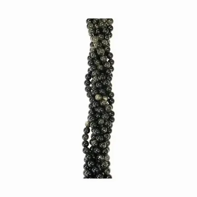Jewelry - Black Golden Obsidian A 8mm pearls on string - ARABESK