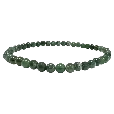 Bracelets - Moss Agate A bracelet 4mm pearls - ARABESK