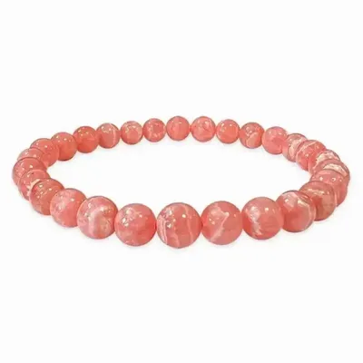 Bracelets - Argentina Rhodochrosite AAA 6-7mmmm bracelet - ARABESK