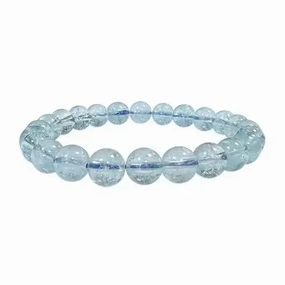 Bracelets - Blue Topaz Bracelet AAA beads 8-9mm - ARABESK