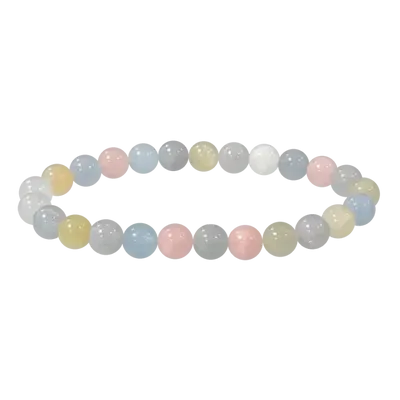 Bracelets - Bracelet Beryls Aquamarine & Morganite AA beads 7-8mm - ARABESK