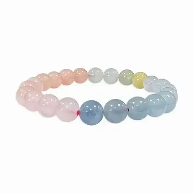 Bracelets - Bracelet Béryls Aigue marine & Morganite  AAA 8mm - ARABESK