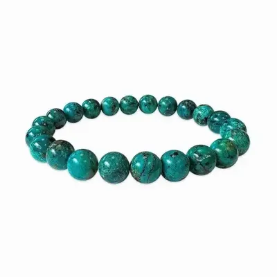 Bracelets - Bracelet Amblygonite Chrysocolle AAA perles 8mm - ARABESK