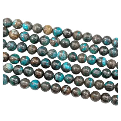Bijoux - Chrysocolle du Congo AA perles 8mm sur fil 40cm - ARABESK