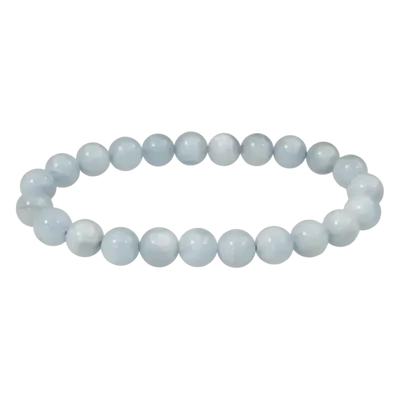 Bracelets - Aquamarine bracelet with 8mm beads - ARABESK