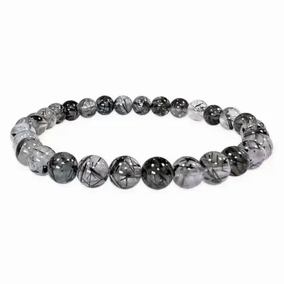 Bracelets - Bracelet Cristal de roche Tourmaline AA perles 5.5-6.5mm - ARABESK