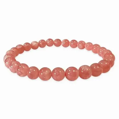 Bracelets - Argentina Rhodochrosite AAAA 6-7mm bracelet - ARABESK