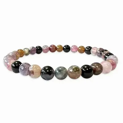 Bracelets - Bracelet Tourmaline multicolore A perles 6mm - ARABESK