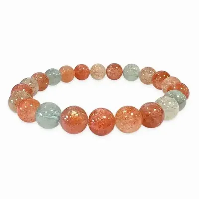 Bracelets - Multicolored Sun Stone Bracelet AAA beads 8mm - ARABESK