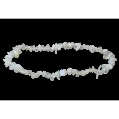 Bracelets - White Peristerite Moonstone Bracelet A chips 3-5mm 18cm - ARABESK