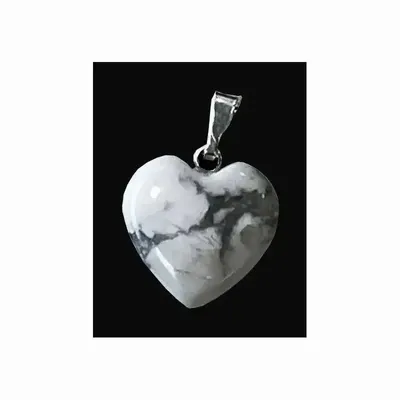 Jewelry - Howlite Heart Pendant 20mm x10 - ARABESK