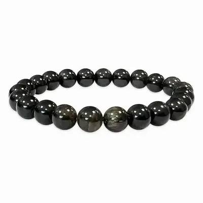 Bracelets - Black Golden Obsidian A pearls bracelet 8mm - ARABESK