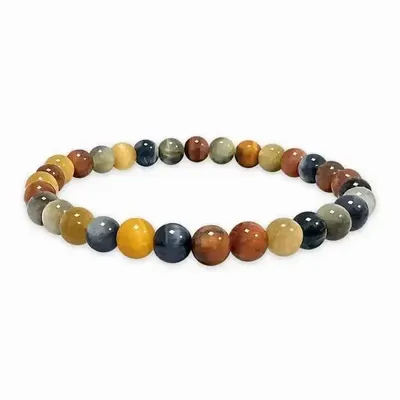 Bracelets - Multicolor  tiger eye 6mm A pearls bracelet - ARABESK