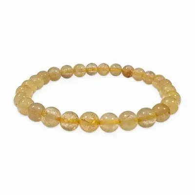 Bracelets - Rutile Rock Crystal Bracelet A+ beads 6-7mm - ARABESK