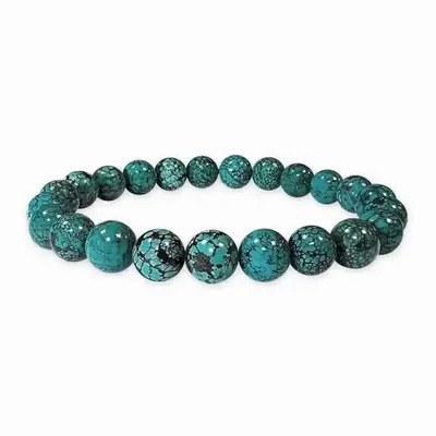 Bracelets - Bracelet Turquoise Naturelle de Chine AAA perles 8mm - ARABESK