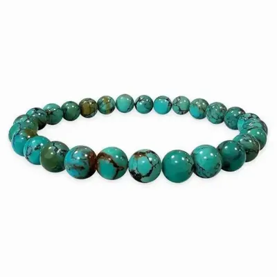 Bracelets - Bracelet Turquoise Naturelle de Chine AAAA perles 6mm - ARABESK
