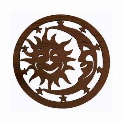 Wireless lamps - Sun and Moon wooden magnetic panel - ARABESK