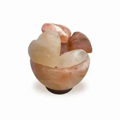 Lampes sans fil  - Lampe de Sel Himalaya - Bol avec 8 cœurs 4.5kg - ARABESK