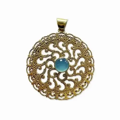 Jewelry - Bronze pendant with semi-precious stone - ARABESK