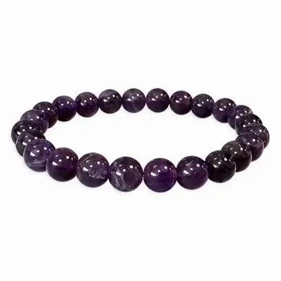 Bracelets - Amethyst bracelet Uruguay A beads 8mm - ARABESK