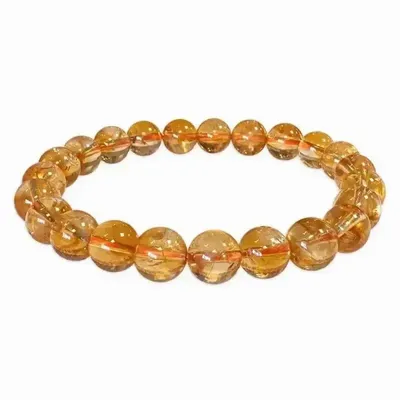 Bracelets - Heated Citrine Bracelet AA Beads 7.5-8.5mm - ARABESK