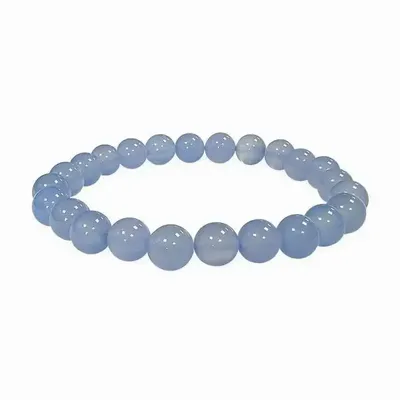 Bracelets - Blue chalcedony AAA 8mm pearls bracelet - ARABESK