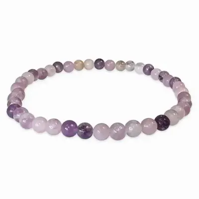 Bracelets - Lepidolite A grade 4mm pearls bracelet - ARABESK