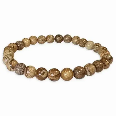 Bracelets - Landscape Jasper 6mm pearls bracelet - ARABESK