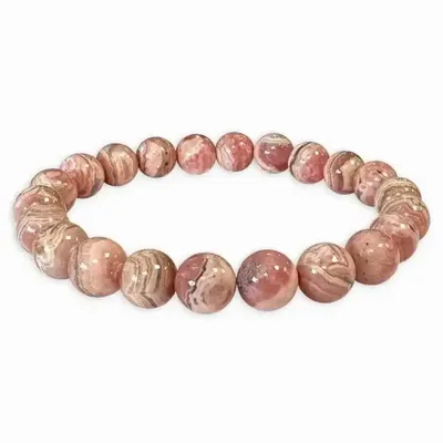 Bracelets - Bracelet Rhodochrosite Argentine A perles 8.5-9.5mm - ARABESK